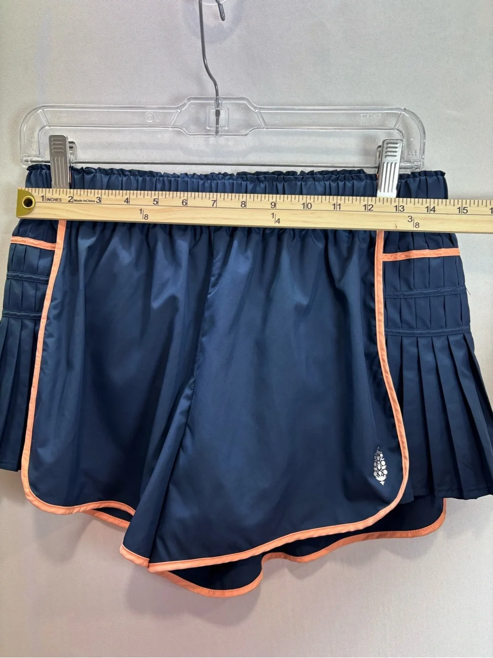 Free People Navy/Peach Women's Athletic Running Shorts Lined Elastic Waist S/P